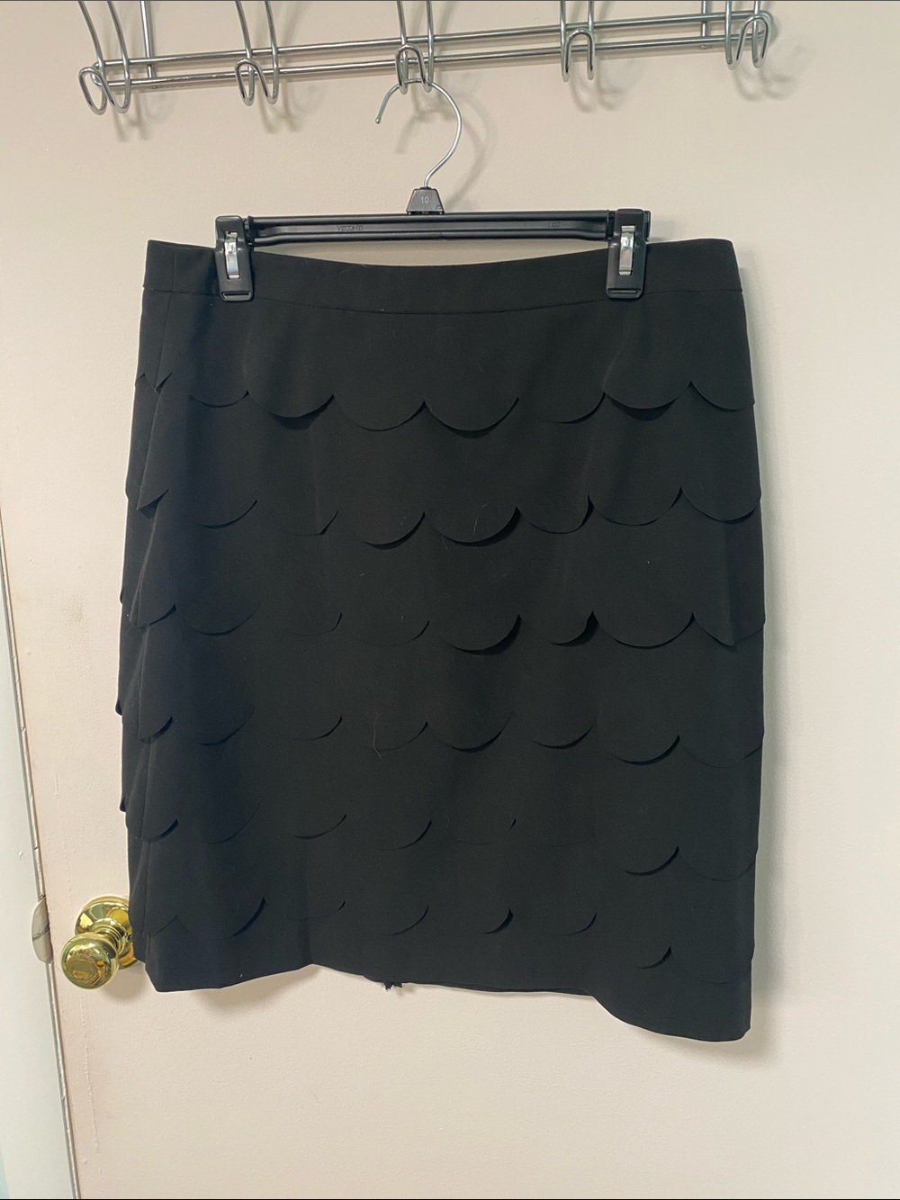 Zac & Rachel Black Scalloped Layered Mini Skirt